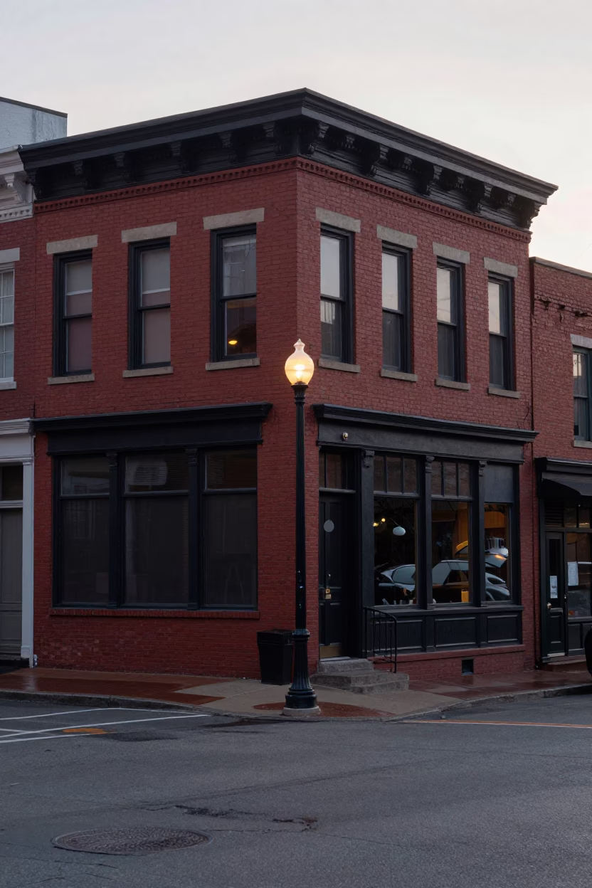 Street Scene in Nashville at Sunrise Light in in Nashville, Tennessee, United States