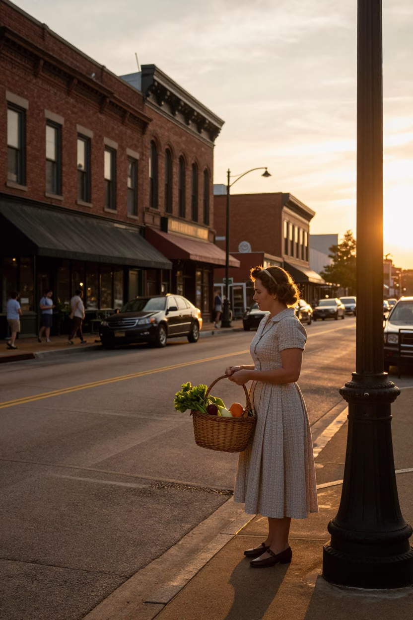 Street Scene in Nashville at Sunset Light in in Nashville, Tennessee, United States