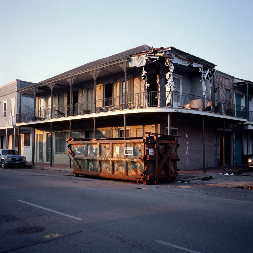 Street Scene in New Orleans at The Early Morning Light in in New Orleans, Louisiana, United States