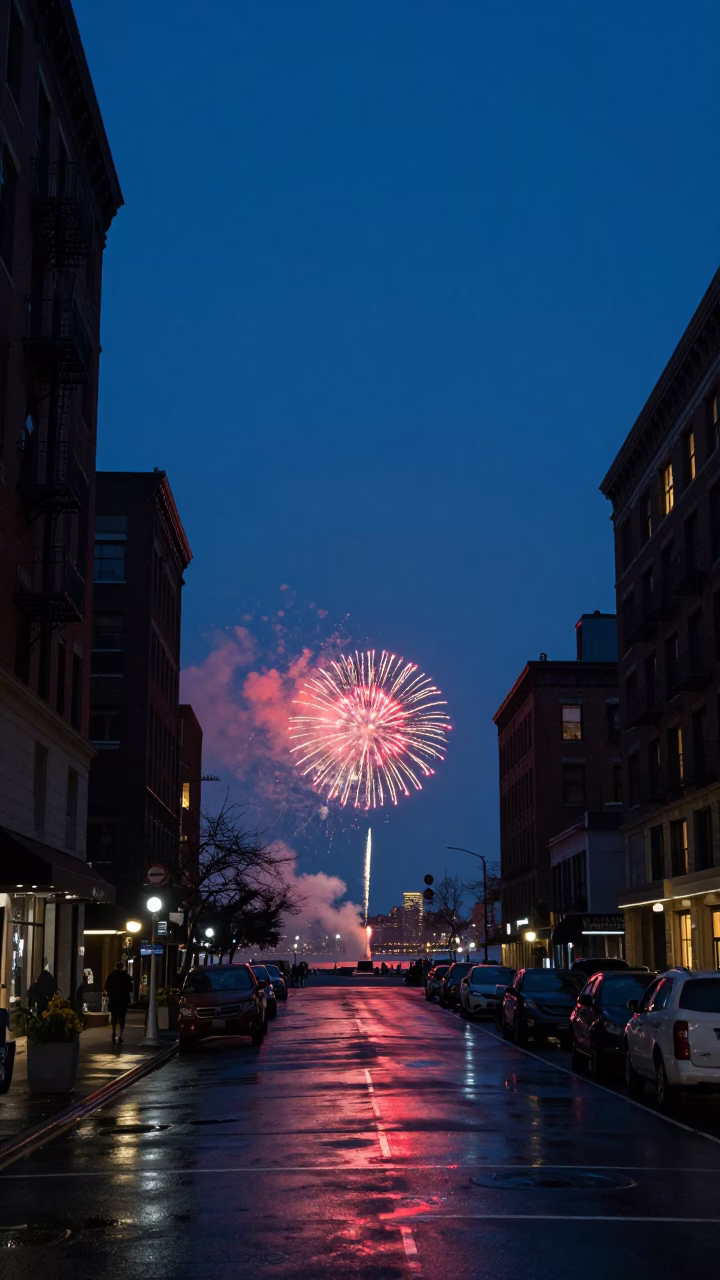 Street Scene in New York at Blue Hour in in New York, New York, United States