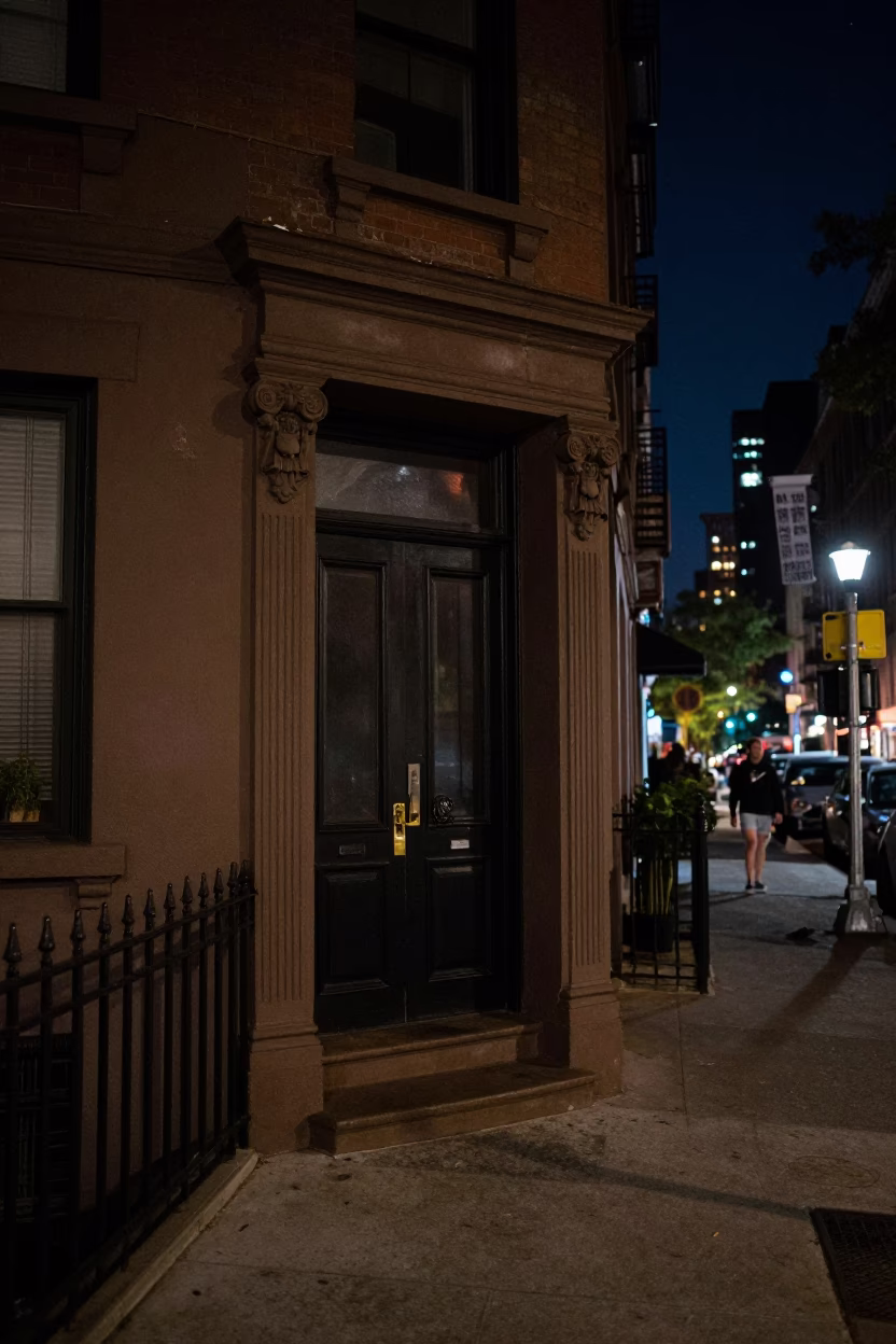 Street Scene in New York at The Deepest Night Sky Light in in New York, New York, United States