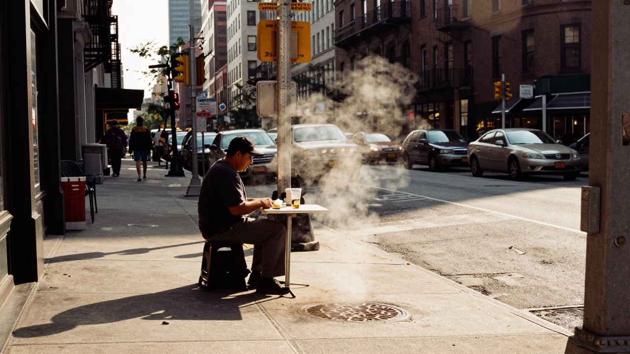 Street Scene in New York at The Early Afternoon Light in in New York, New York, United States