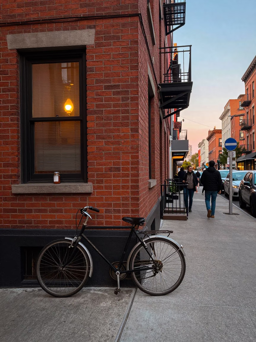 Street Scene in New York at The Early Evening Light in in New York, New York, United States