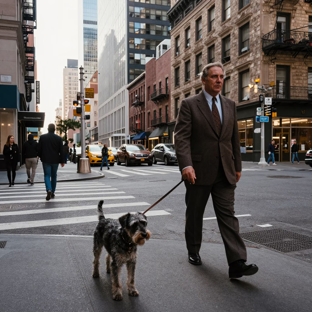 Street Scene in New York at The Late Morning Light in in New York, New York, United States