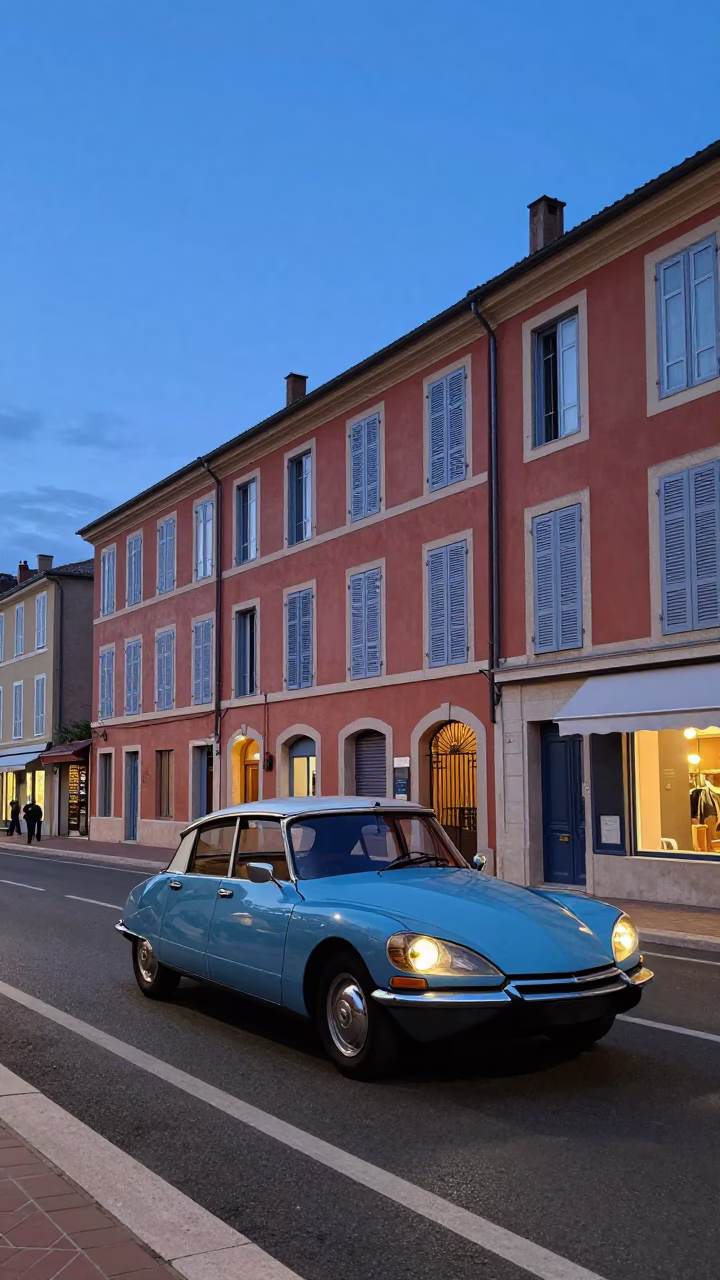 Street Scene in Nice at Blue Hour in in Nice, France