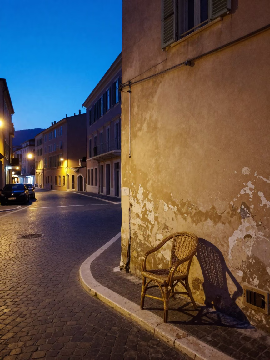 Street Scene in Nice at Blue Hour in in Nice, France