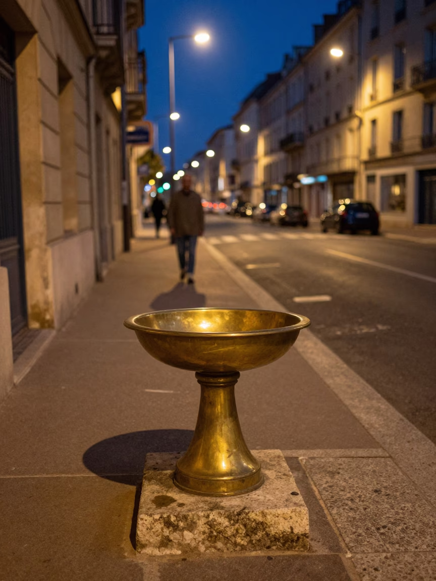Street Scene in Nice at Late At Night Light in in Nice, France
