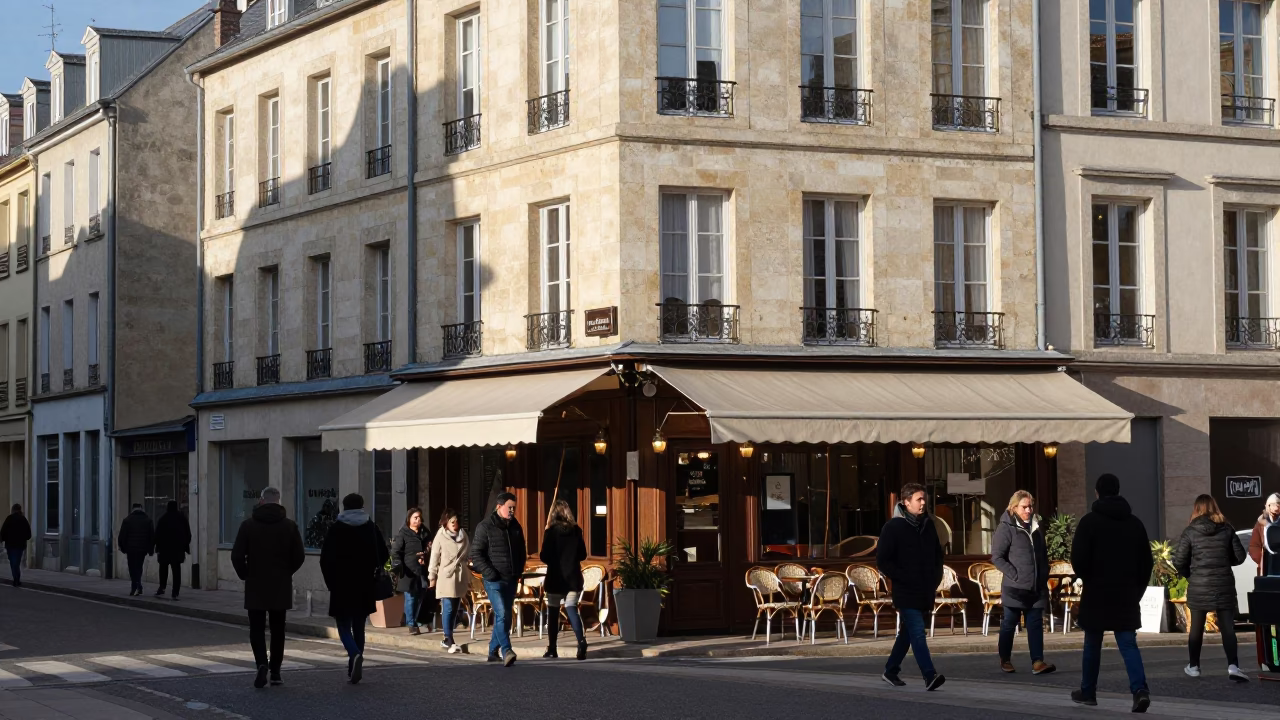 Street Scene in Nice at Noon Light in in Nice, France