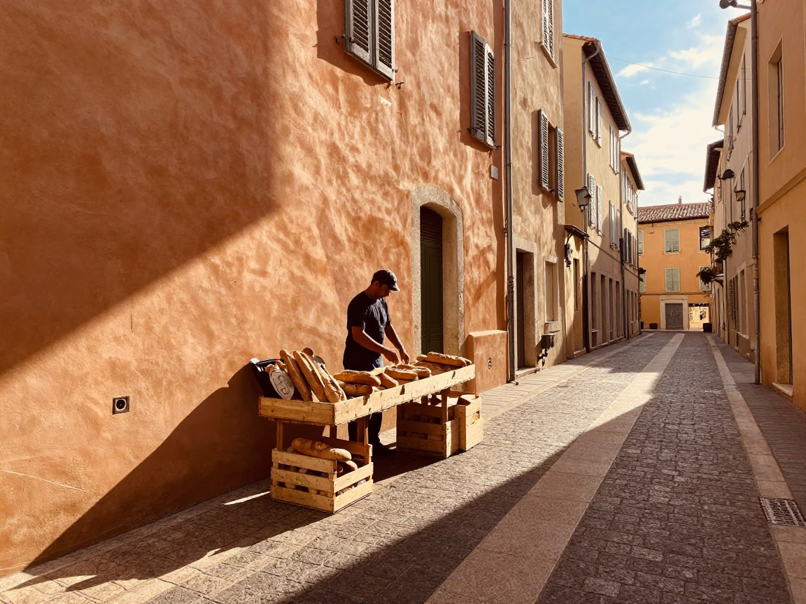 Street Scene in Nice at The Late Afternoon Light in in Nice, France