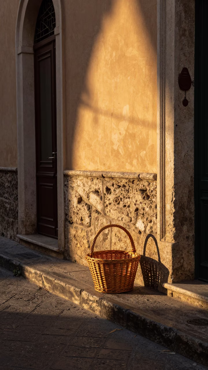 Street Scene in Palermo at Honeyed Evening Light in in Palermo, Italy