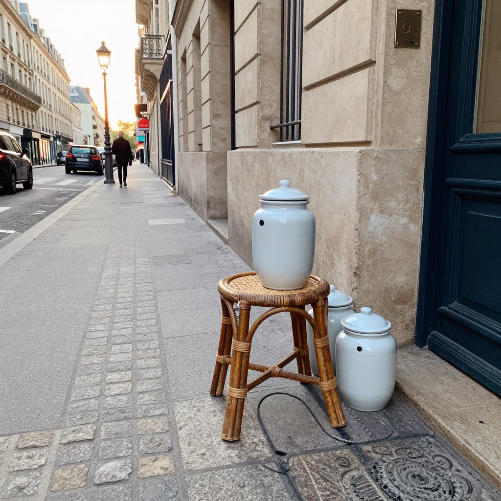 Street Scene in Paris at The Late Morning Light in in Paris, France