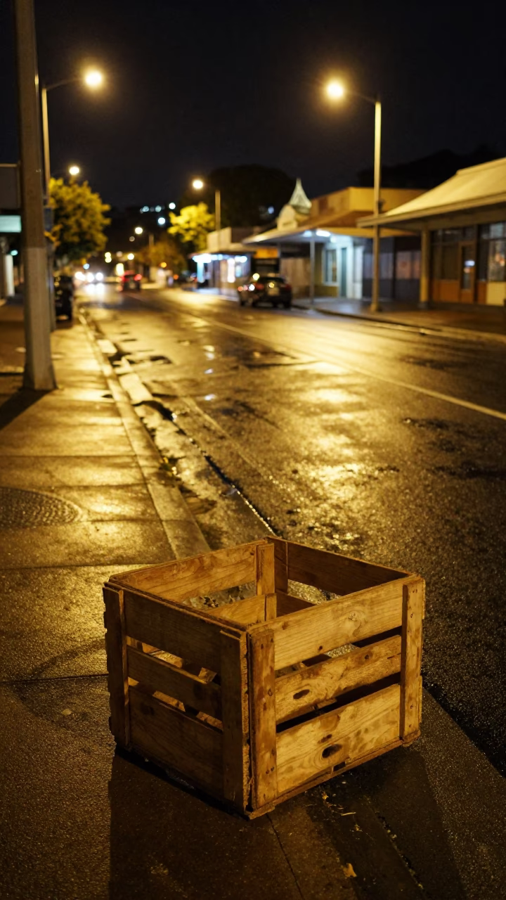 Street Scene in Perth at Deep In The Night Light in in Perth, Western Australia, Australia