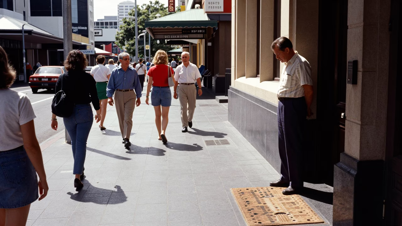 Street Scene in Perth at Midday Light in in Perth, Western Australia, Australia