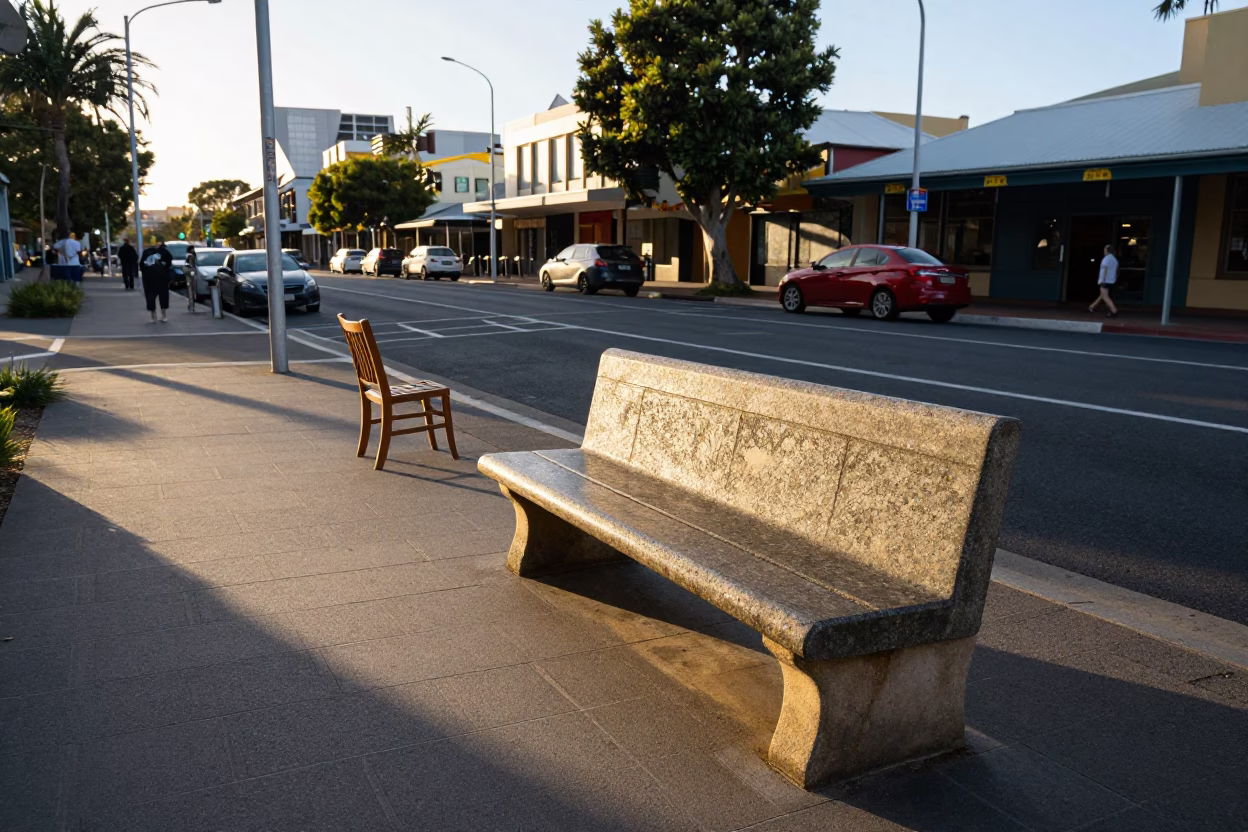 Street Scene in Perth at The Late Afternoon Light in in Perth, Western Australia, Australia