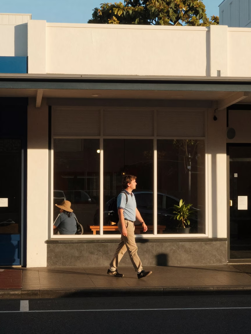 Street Scene in Perth at The Late Morning Light in in Perth, Western Australia, Australia