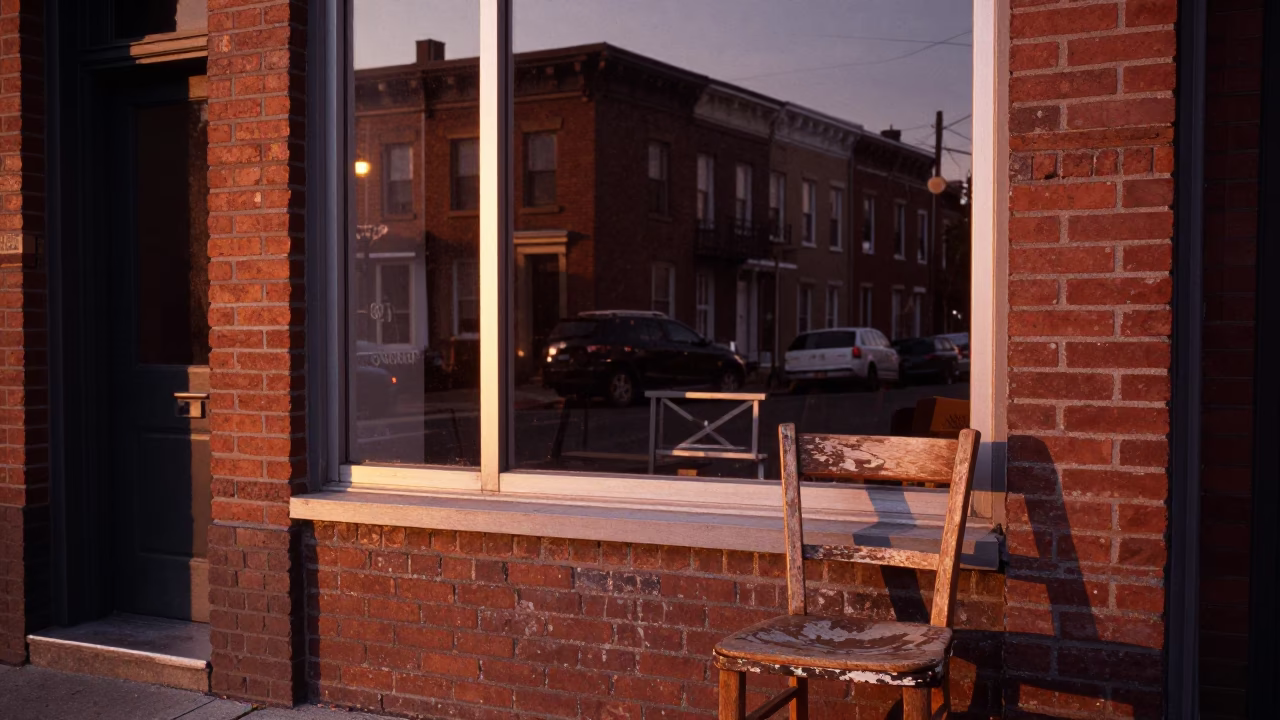 Street Scene in Philadelphia at Copper-toned Light Before Dusk in in Philadelphia, Pennsylvania, United States
