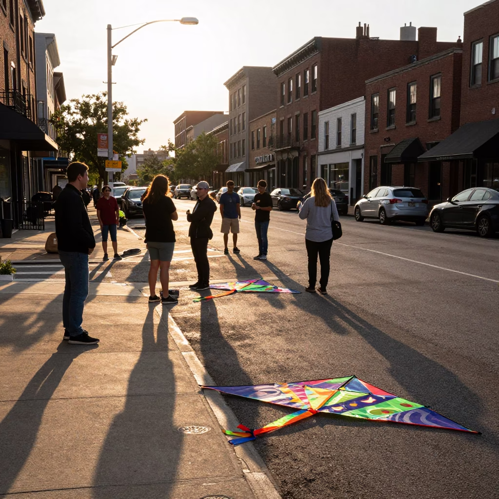 Street Scene in Philadelphia at Golden Hour in in Philadelphia, Pennsylvania, United States