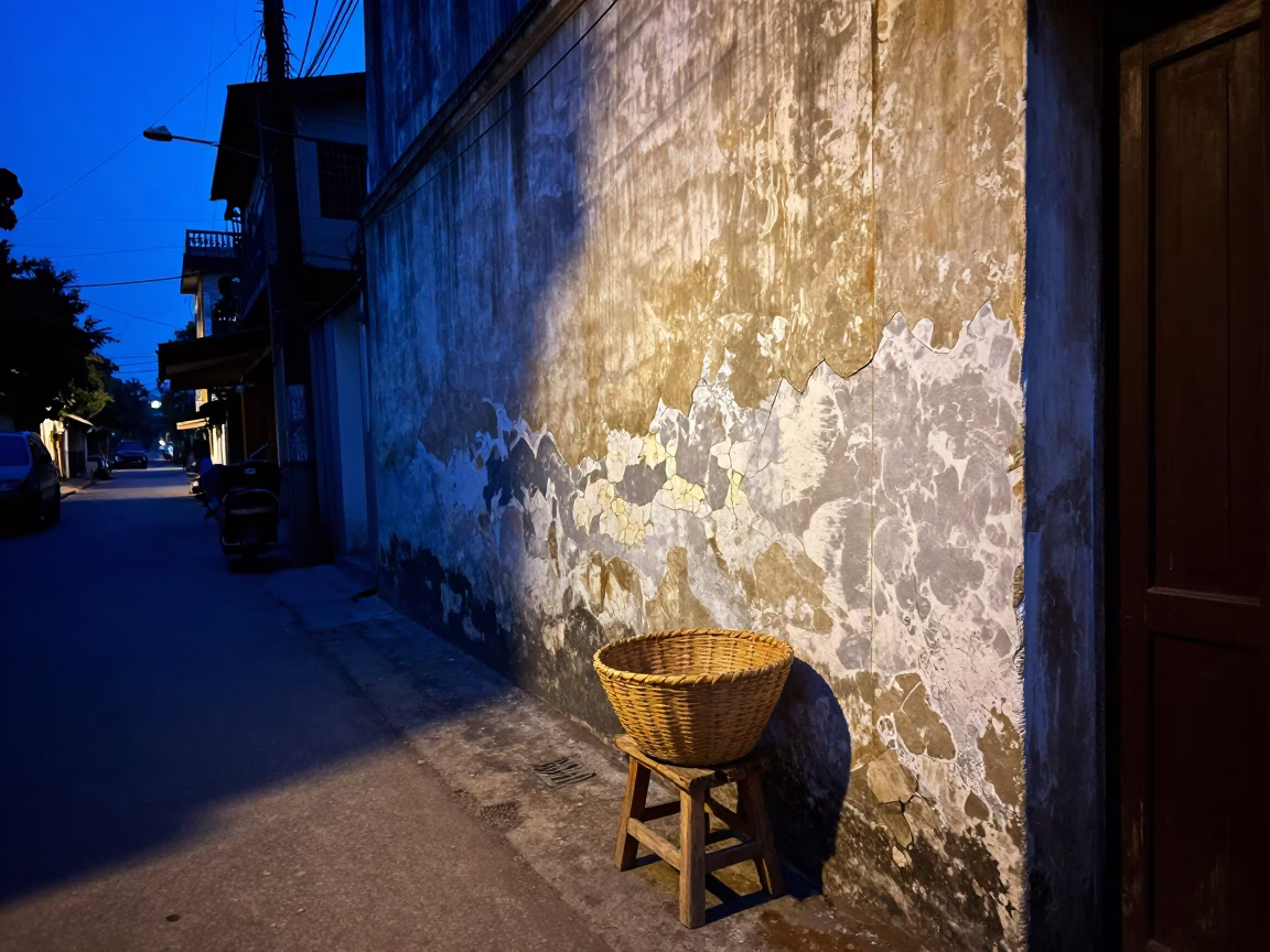 Street Scene in Phnom Penh at Blue Hour in in Phnom Penh, Cambodia