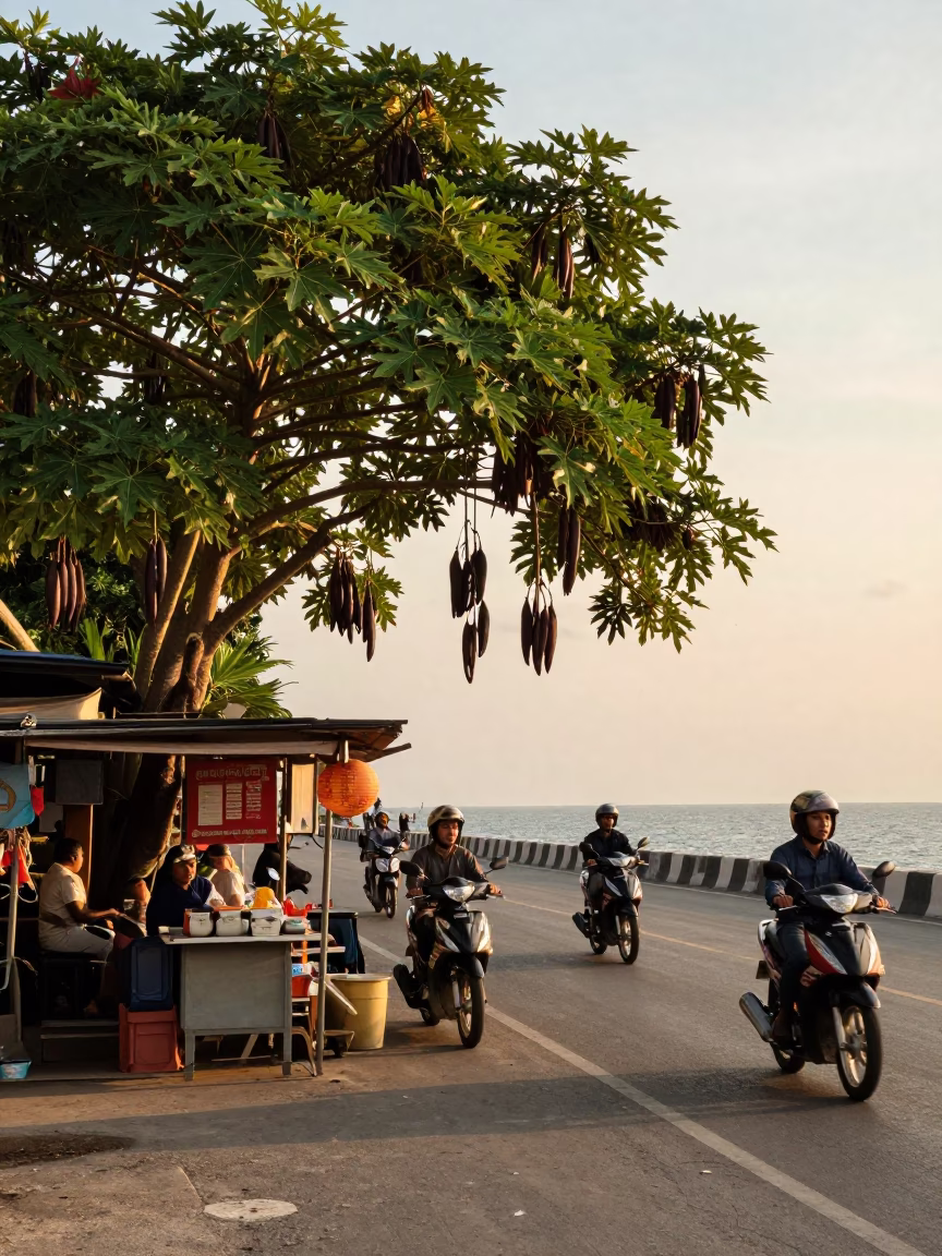 Street Scene in Phuket at Golden Hour in in Phuket, Thailand
