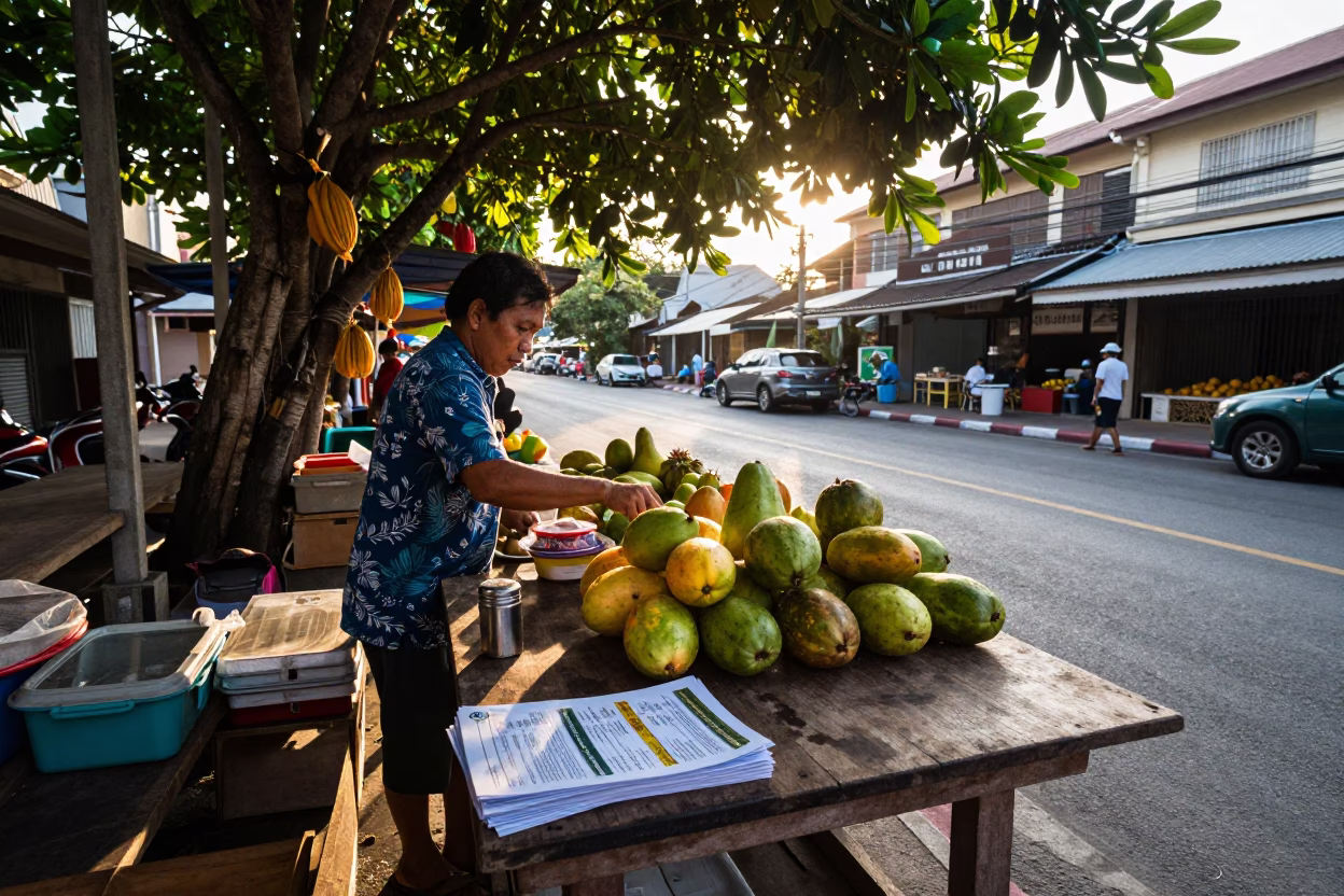 Street Scene in Phuket at The Late Morning Light in in Phuket, Thailand