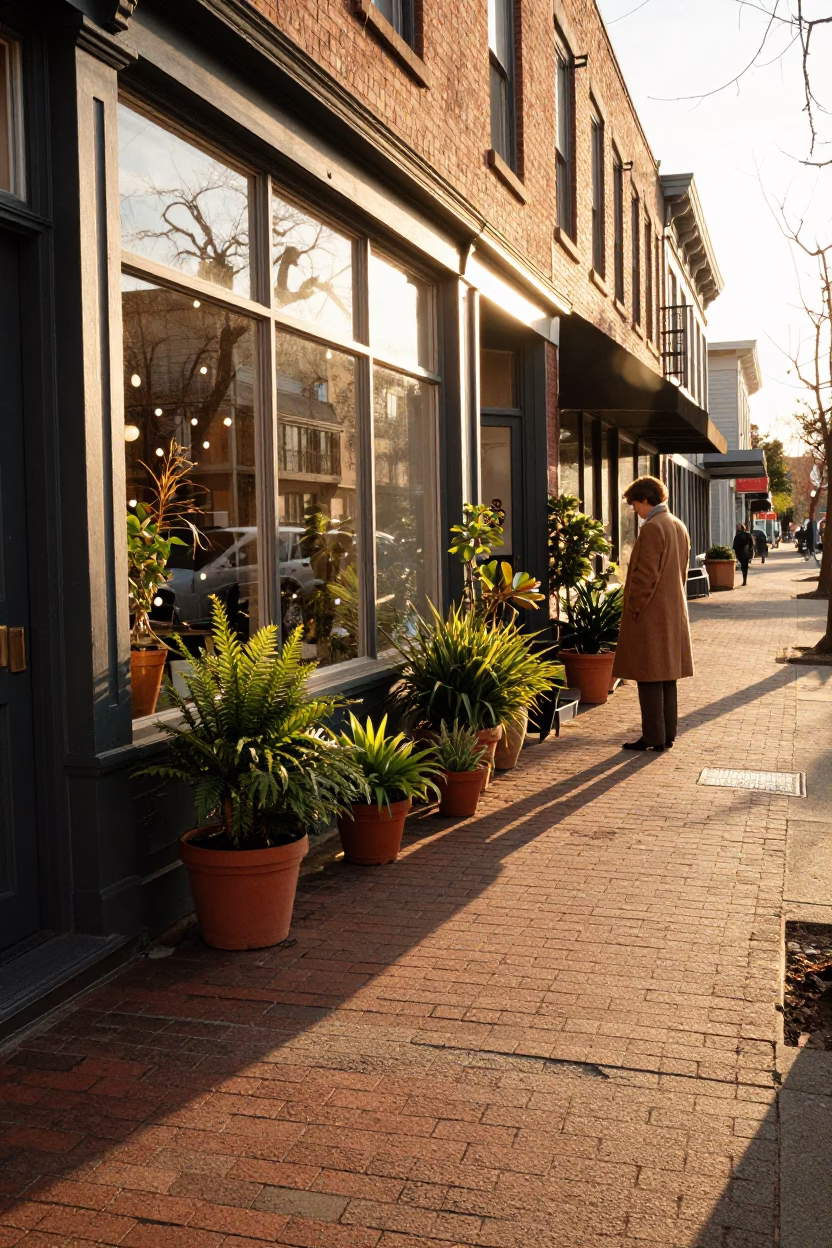 Street Scene in Portland at Golden Hour in in Portland, Oregon, United States