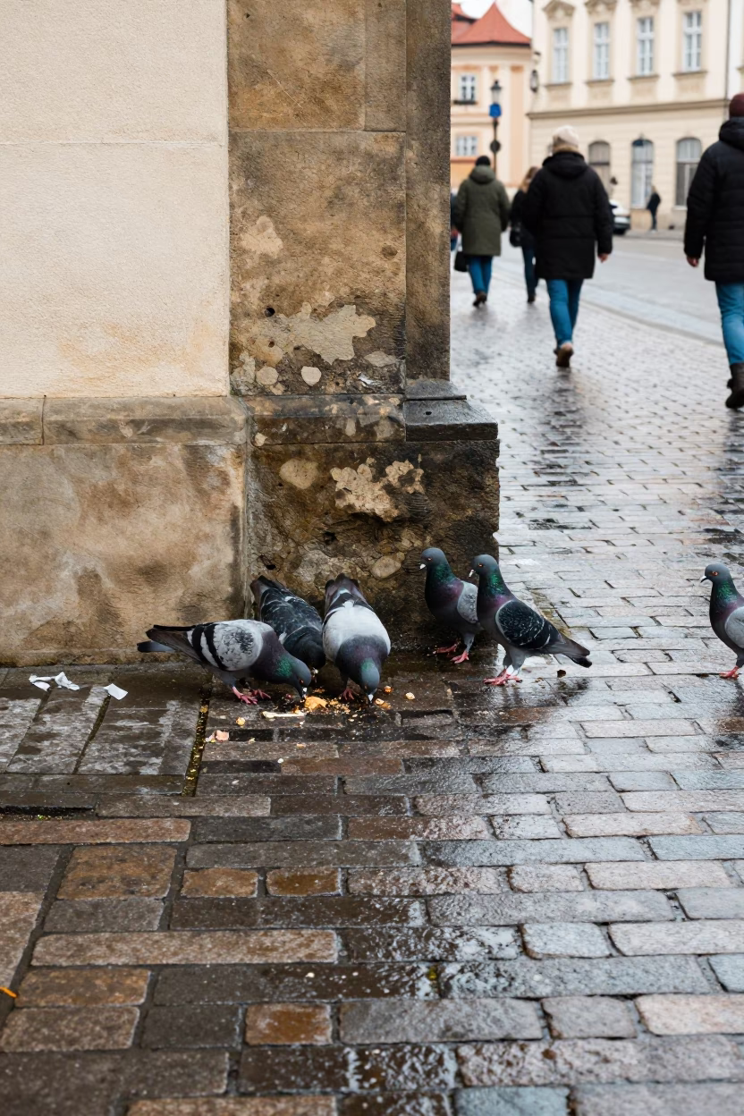 Street Scene in Prague at Midday Light in in Prague, Czech Republic