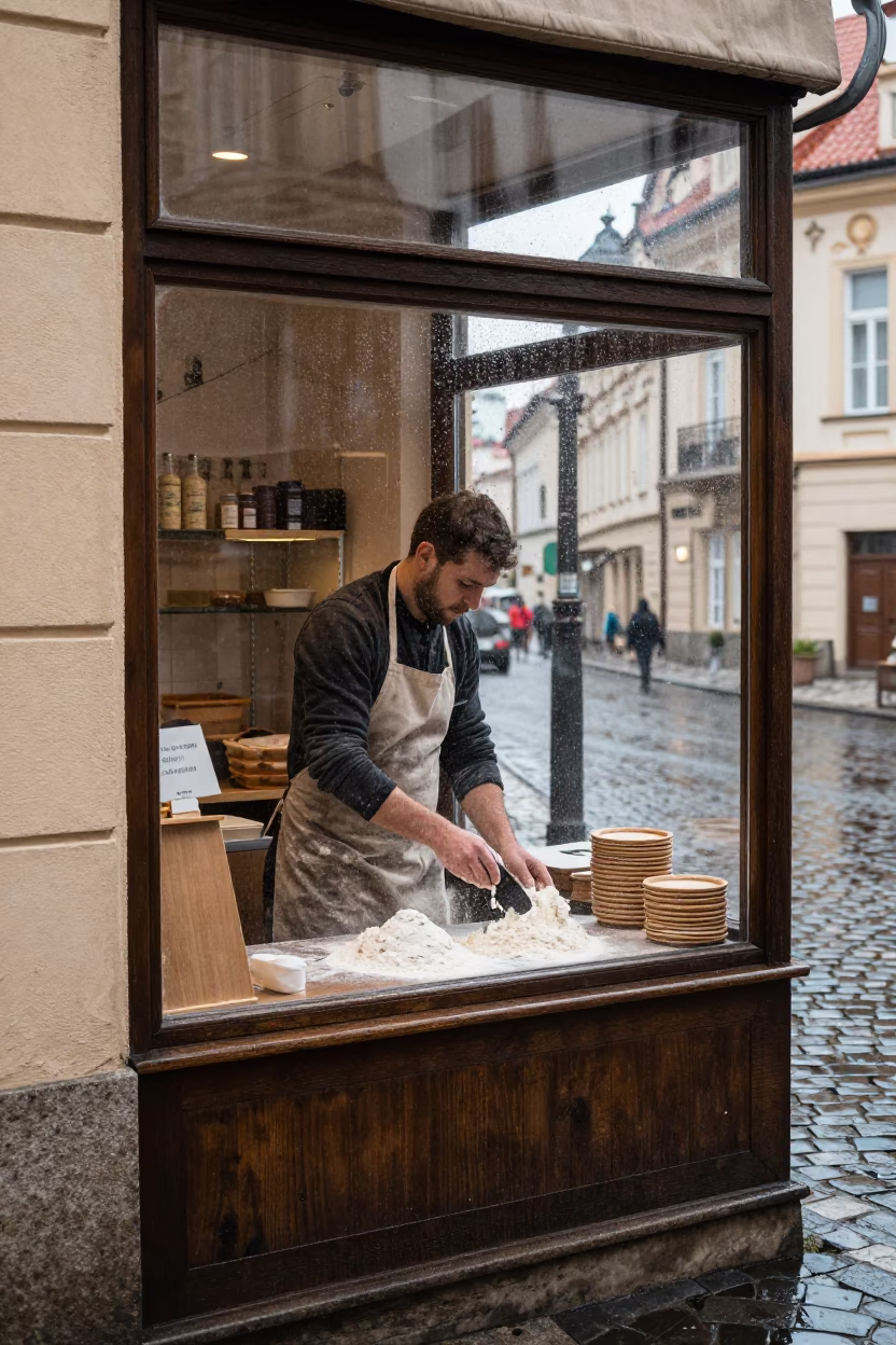 Street Scene in Prague in in Prague, Czech Republic