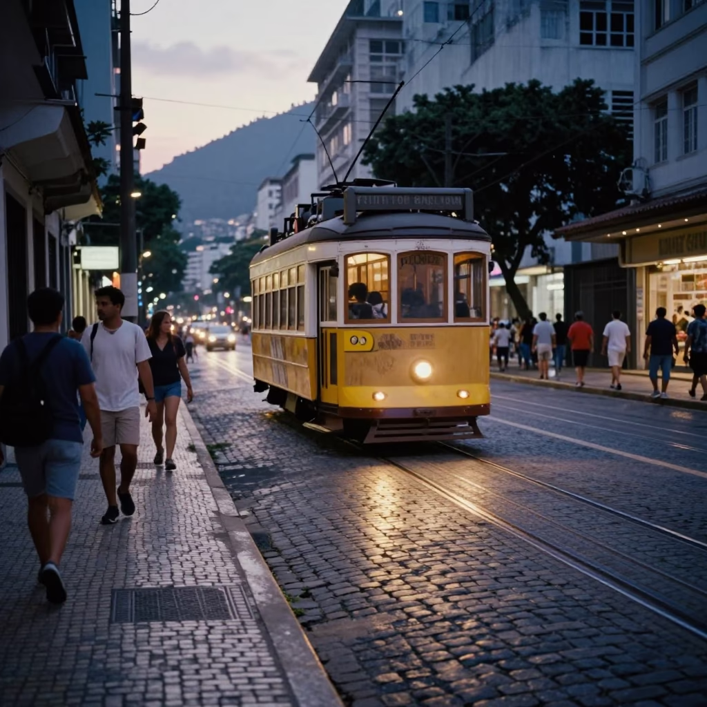 Street Scene in Rio De Janeiro in in Rio de Janeiro, Brazil