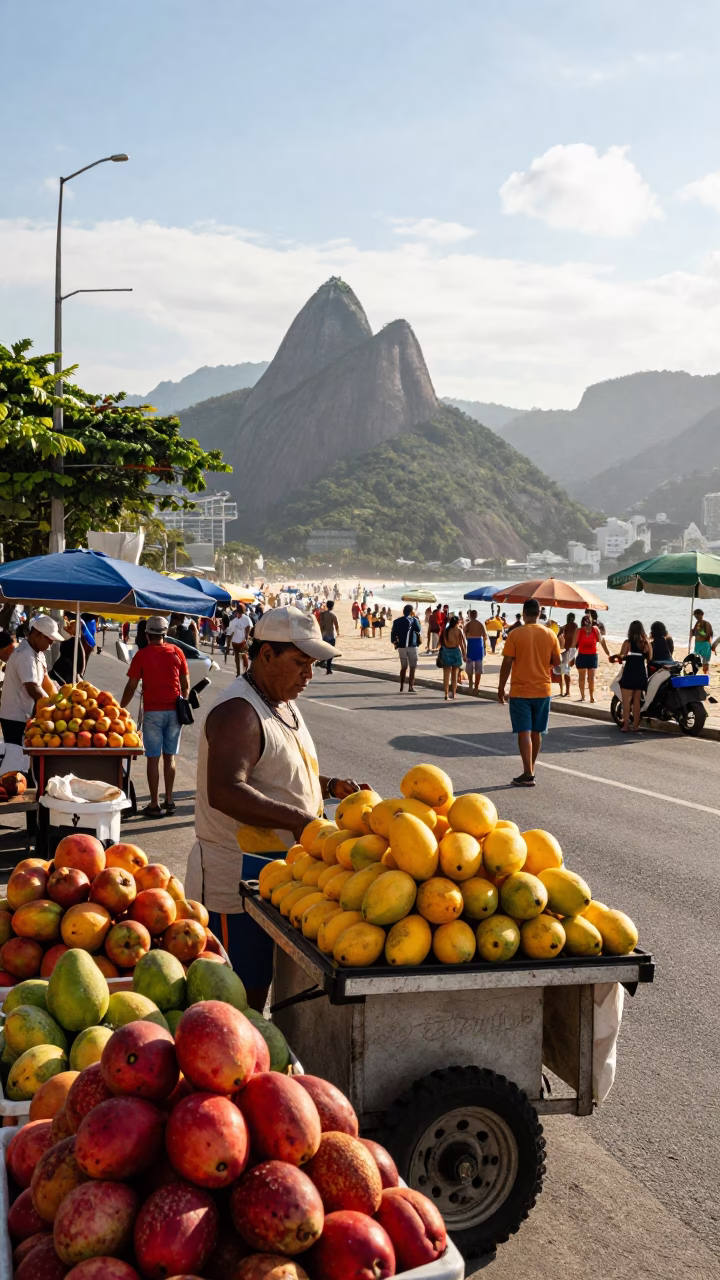 Street Scene in Rio De Janeiro in in Rio de Janeiro, Brazil