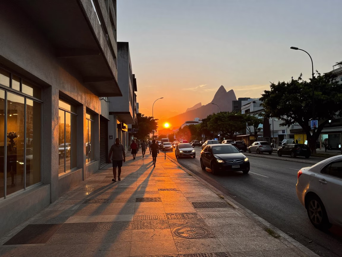 Street Scene in Rio De Janeiro in in Rio de Janeiro, Brazil
