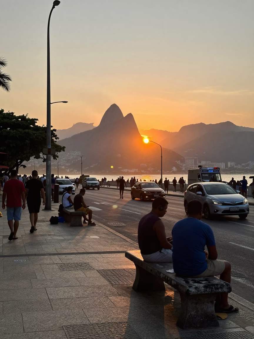 Street Scene in Rio De Janeiro in in Rio de Janeiro, Brazil