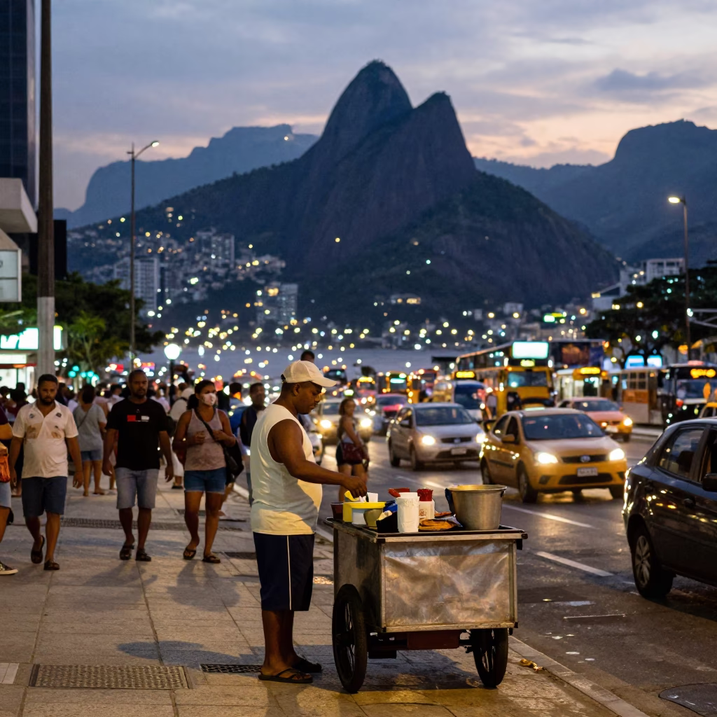 Street Scene in Rio De Janeiro in in Rio de Janeiro, Brazil