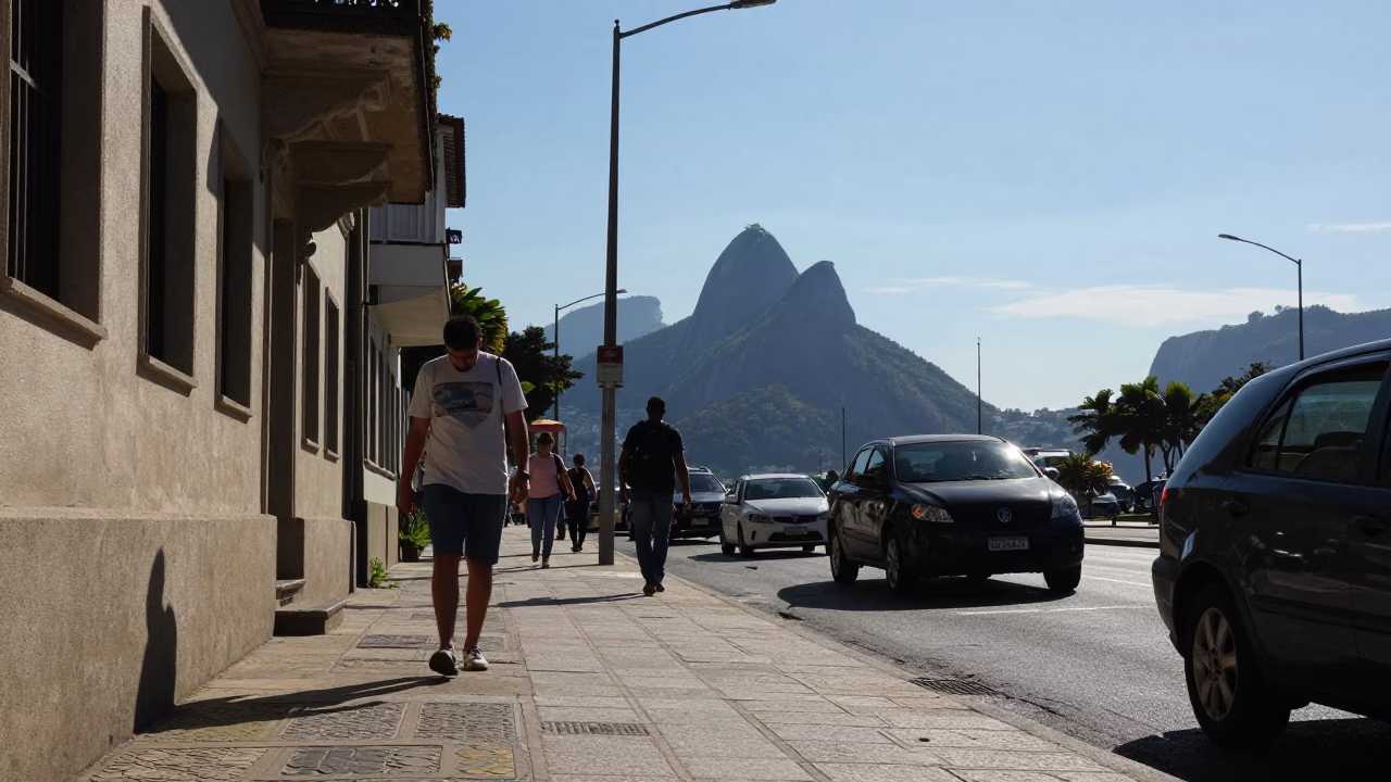 Street Scene in Rio De Janeiro in in Rio de Janeiro, Brazil