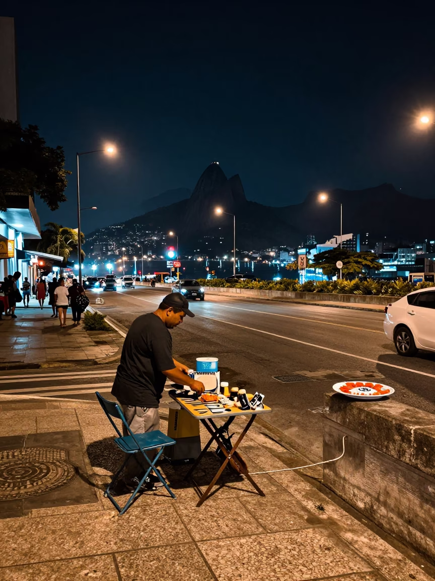 Street Scene in Rio De Janeiro in in Rio de Janeiro, Brazil