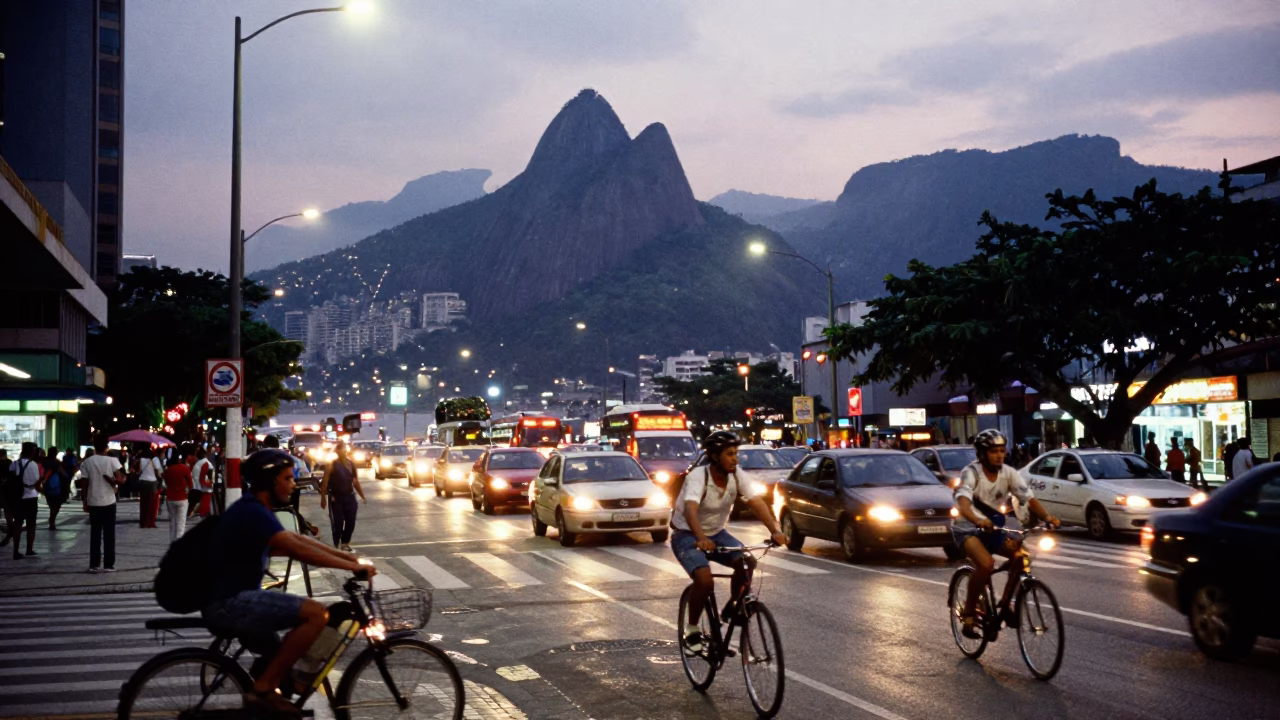 Street Scene in Rio De Janeiro in in Rio de Janeiro, Brazil