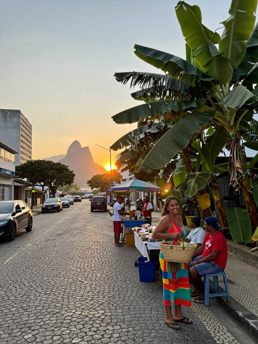 Street Scene in Rio De Janeiro in in Rio de Janeiro, Brazil