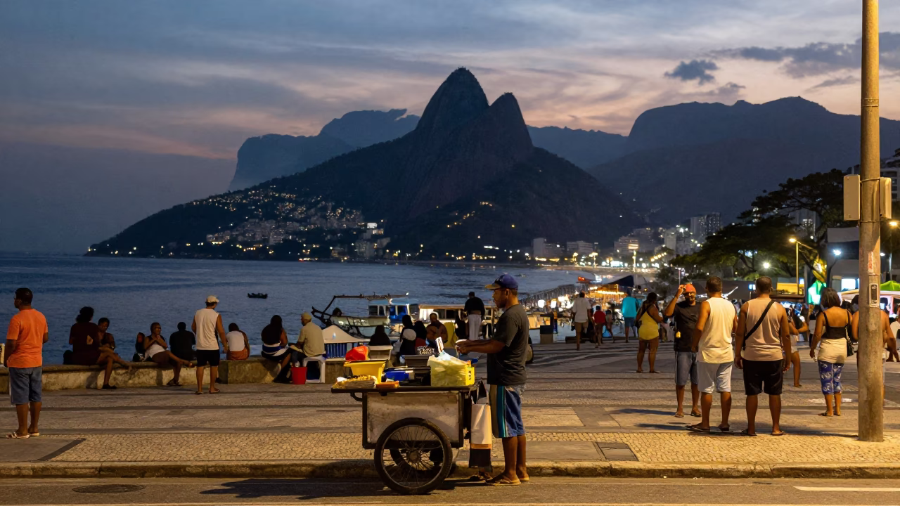 Street Scene in Rio De Janeiro in in Rio de Janeiro, Brazil