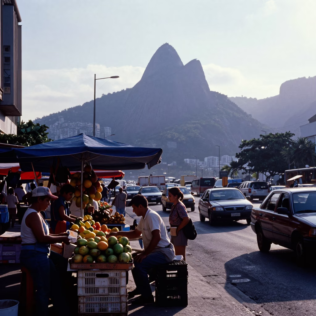 Street Scene in Rio De Janeiro in in Rio de Janeiro, Brazil