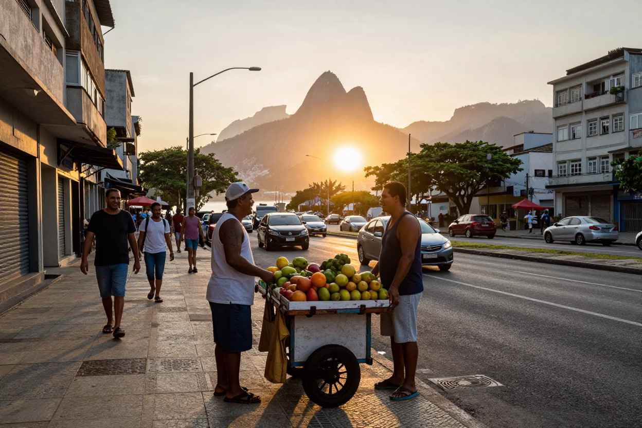Street Scene in Rio De Janeiro in in Rio de Janeiro, Brazil