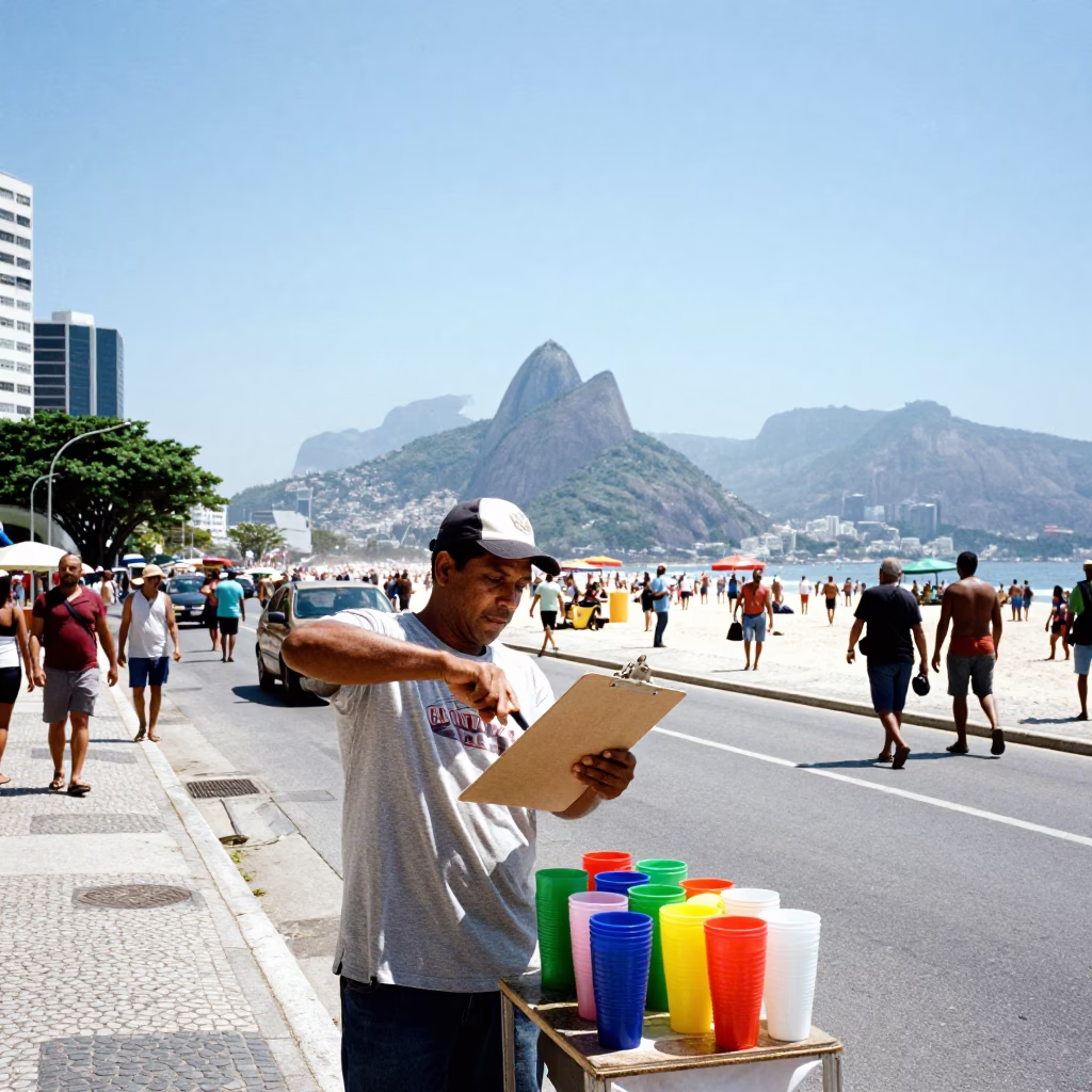 Street Scene in Rio De Janeiro in in Rio de Janeiro, Brazil