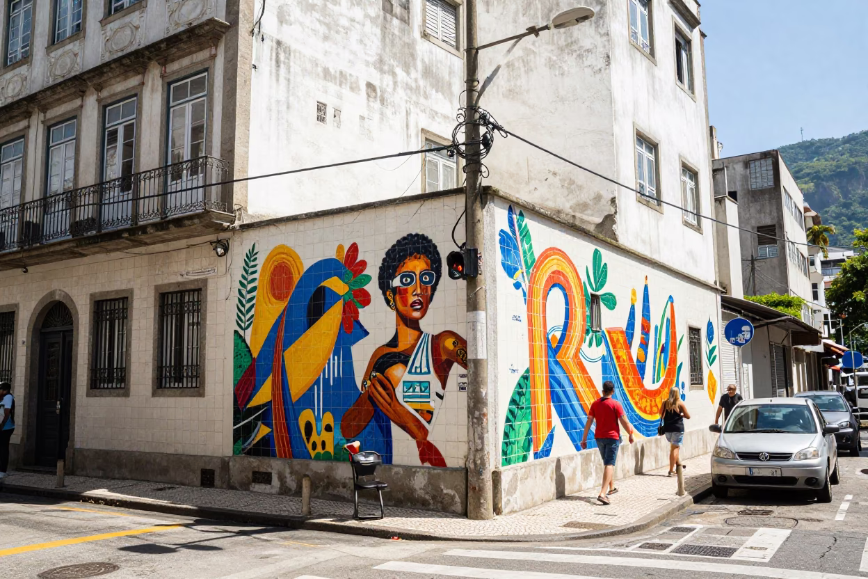 Street Scene in Rio De Janeiro in in Rio de Janeiro, Brazil