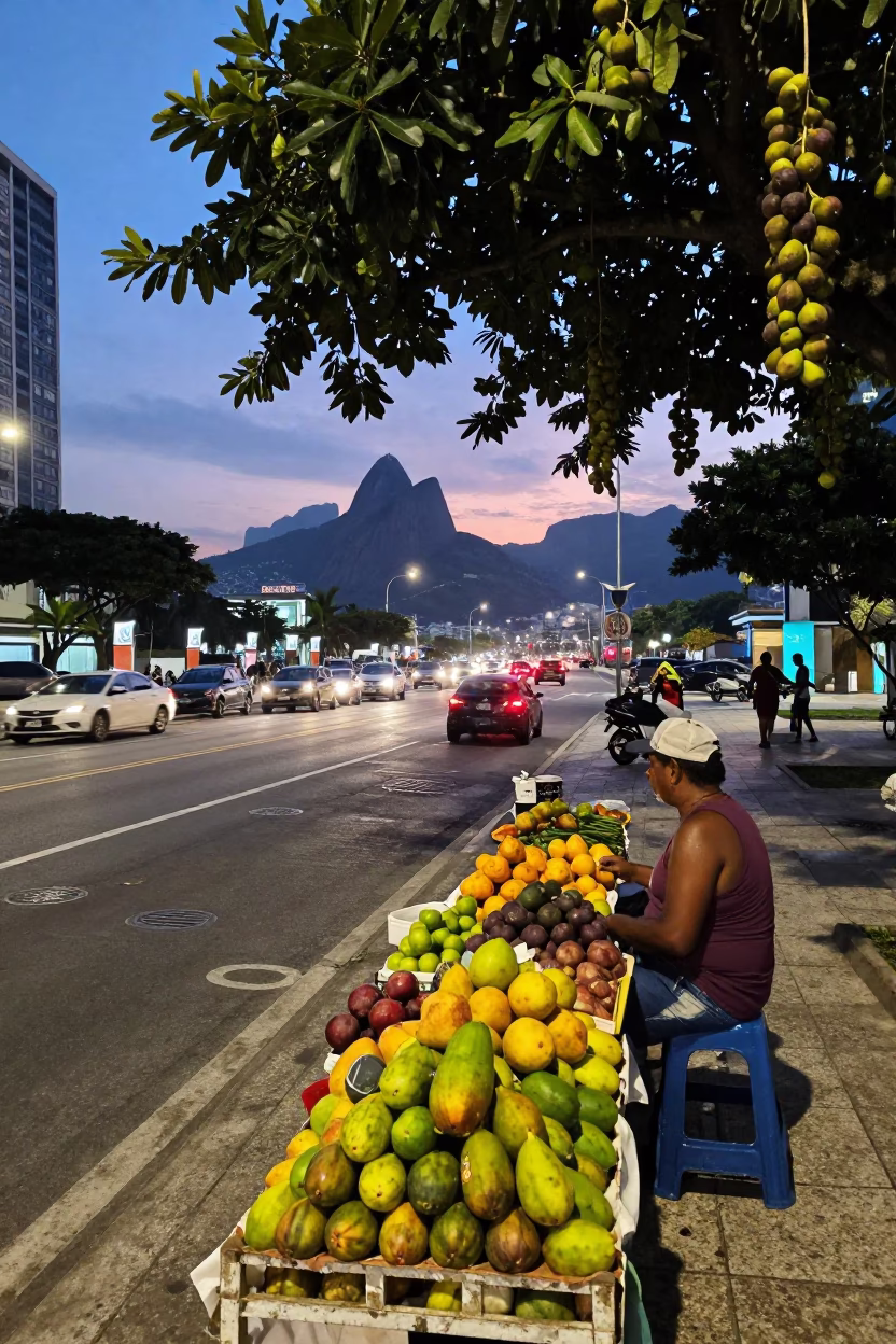 Street Scene in Rio De Janeiro in in Rio de Janeiro, Brazil