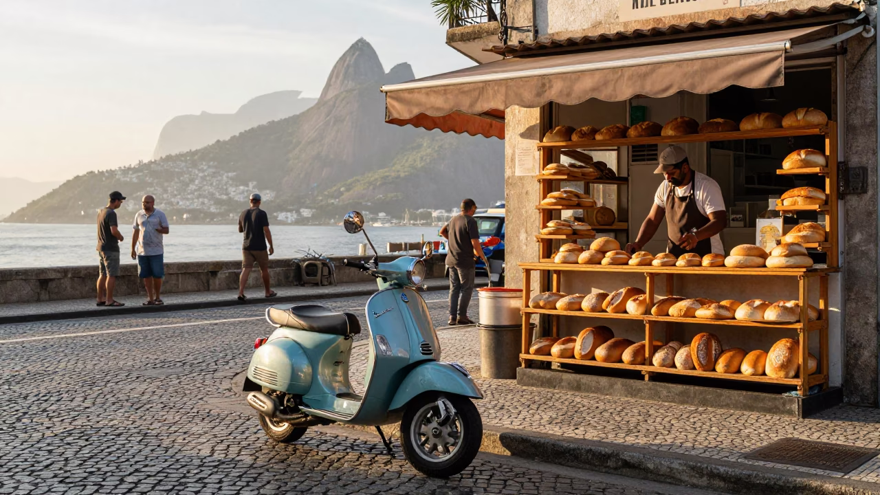 Street Scene in Rio De Janeiro in in Rio de Janeiro, Brazil