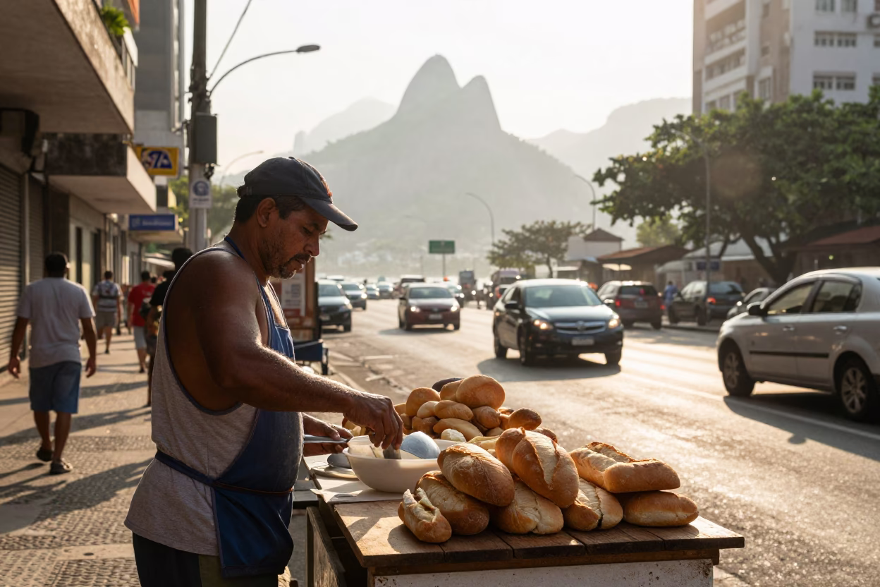 Street Scene in Rio De Janeiro in in Rio de Janeiro, Brazil
