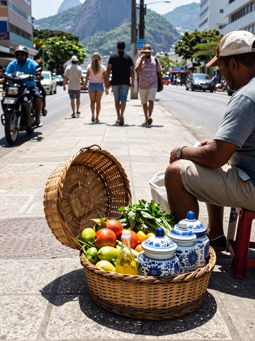 Street Scene in Rio De Janeiro in in Rio de Janeiro, Brazil