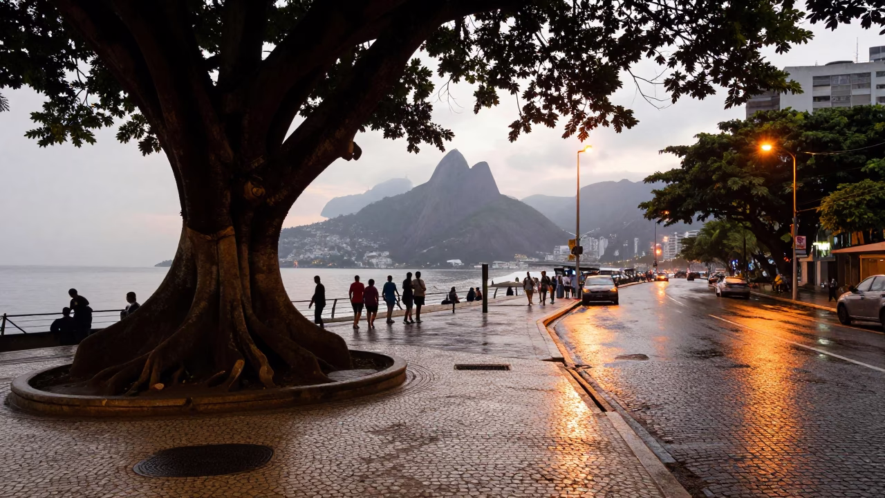 Street Scene in Rio De Janeiro in in Rio de Janeiro, Brazil