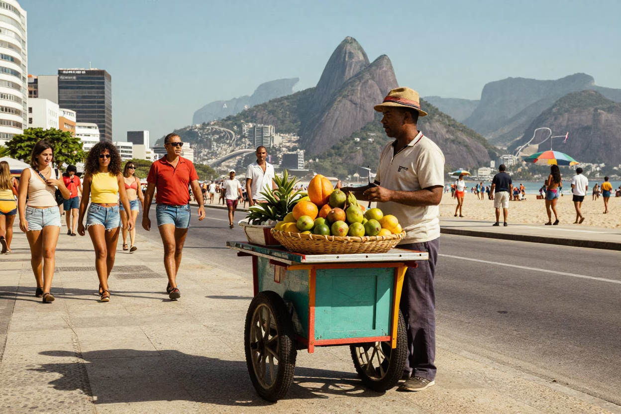 Street Scene in Rio De Janeiro in in Rio de Janeiro, Brazil