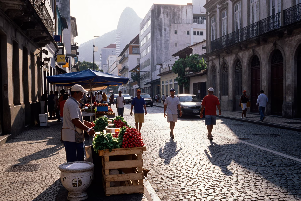Street Scene in Rio De Janeiro in in Rio de Janeiro, Brazil