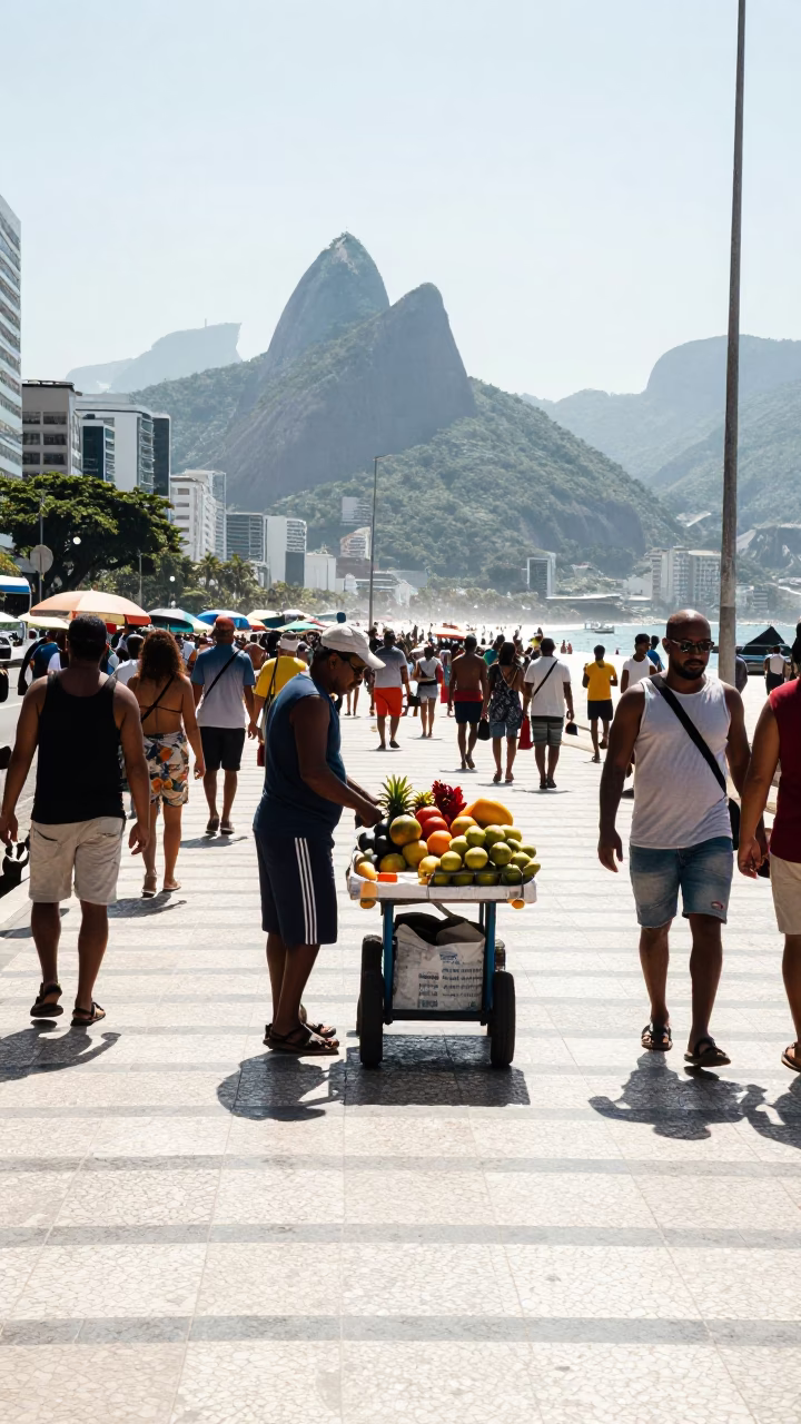 Street Scene in Rio De Janeiro in in Rio de Janeiro, Brazil