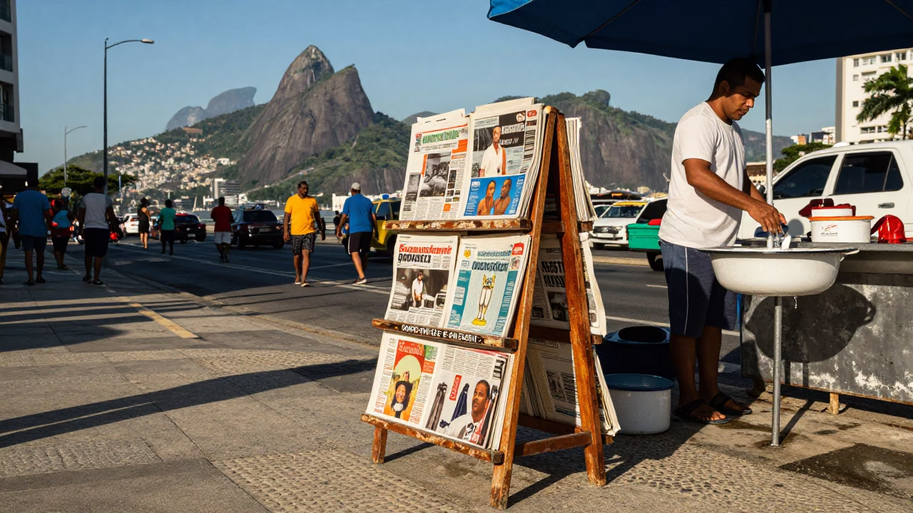 Street Scene in Rio De Janeiro in in Rio de Janeiro, Brazil